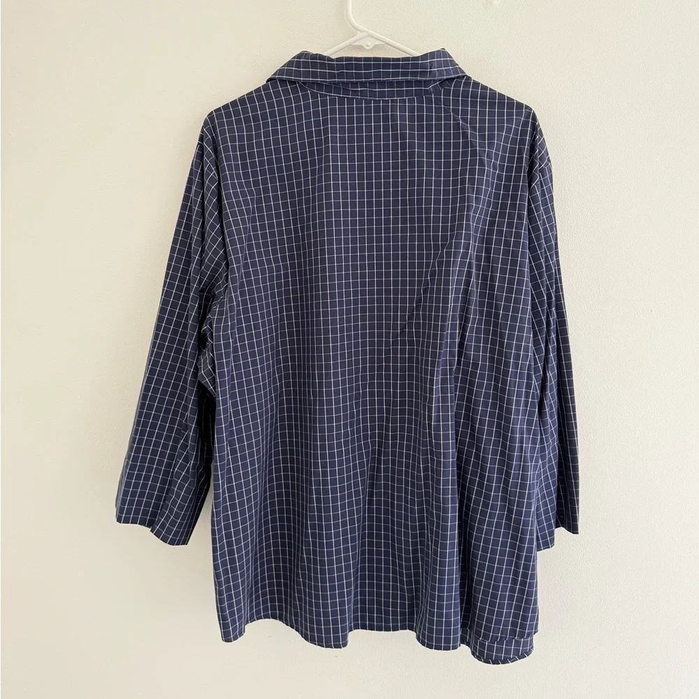 ALC Blue Windowpane Long Sleeve Button Down 3XL